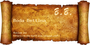 Boda Bettina névjegykártya